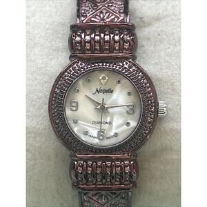 Novelle Maroon MOP Dial Women’s Cuff Watch